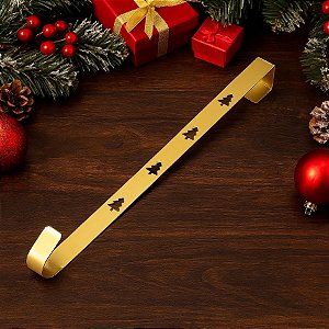 Gancho Suporte Para Guirlanda - Ouro - 30,5x2,5x4cm - 1 unidades - Cromus - Rizzo