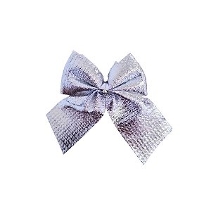 Mini Laços Para Árvore de Natal - Prata - 6cm - 12 unidades - Rizzo