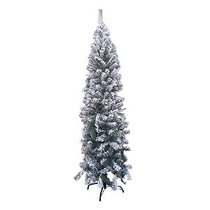 Árvore de Natal Modelo Caiena Nevada Slim - 646 galhos - 210cm - Ref. RZO368 - 1 unidade - Rizzo