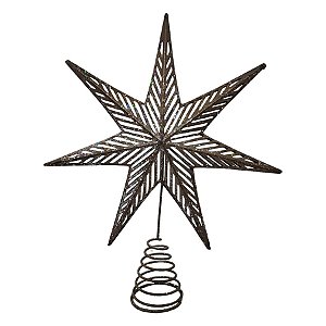 Topo Estrela Para Árvore de Natal Metal - 25x29cm - 1 unidade - Rizzo