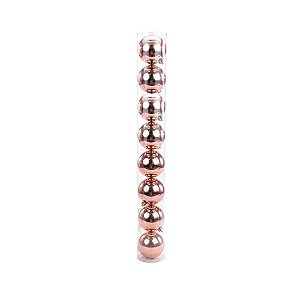 Bola De Natal Em Tubo - Rose Gold - 10cm - 8 unidades - Cromus - Rizzo
