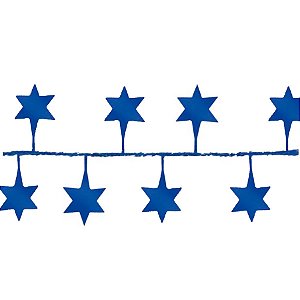 Fio Metalizado Fantasia - Estrelas Azul - 2,7m - 1 unidade - Cromus - Rizzo