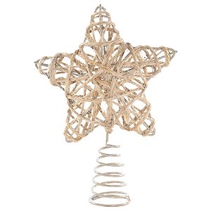 Topo Estrela Para Árvore de Natal Rattan - 1 unidade - Cromus - Rizzo