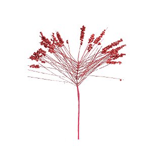 Galho Frutas Glitter - Vermelho - 54cm  - 1 unidade - Cromus - Rizzo
