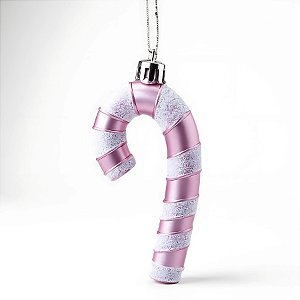 Enfeite De Pendurar Bengala Doce - Lilas Branco - 4,5x9cm - 4 unidades - Cromus - Rizzo