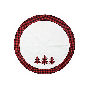 Saia para Árvore Borda Xadrez - Vemelho e Preto - 90cm - 1 unidade - Cromus - Rizzo
