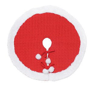 Saia Para Árvore - Pompom - Vermelho/Branco - 90cm - 1 unidade - Cromus - Rizzo