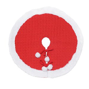 Saia Para Árvore - Pompom - Vermelho/Branco - 70cm - 1 unidade - Cromus - Rizzo