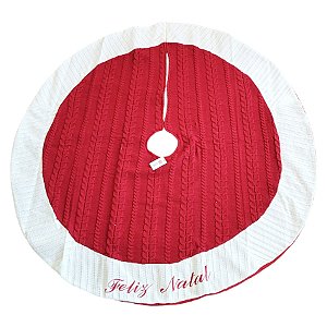 Saia para Árvore de Natal - Tricô Vermelho - 58cm - 1 unidade - Rizzo