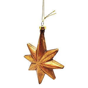 Enfeite de Pendurar - Estrela de Dourada - 15x11cm - 1 unidade - Rizzo