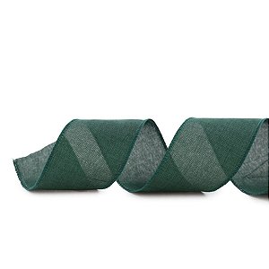 Fita Decorativa Aramada - Lisa Verde - 6,3cm x 9,14m - 1 unidade - Cromus - Rizzo