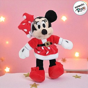 Pelúcia Minnie Mouse de Natal - Vermelha - 15cm - 1 unidade - Disney Original - Cromus