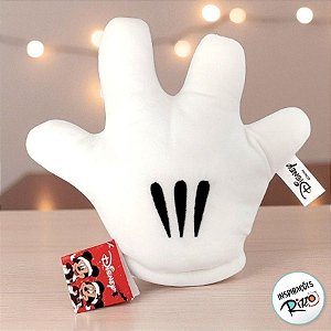Pelúcia Enfeite Mão Mickey Branco/Preto 25cm - Disney Original  - 01 unidade - Rizzo