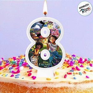 Vela - Encanto N°8 - 8cm - 1 unidade - Disney Original - Rizzo