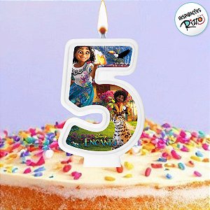 Vela - Encanto N°5 - 8cm - 1 unidade - Disney Original - Rizzo