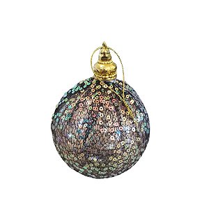 Bola De Natal Paetê Nacarado e Preto - 10cm - 3 unidades - Rizzo