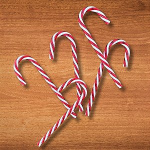 Enfeite Decorativo de Natal - Bengala Doce de Plástico - 12cm - 10 unidades - Rizzo