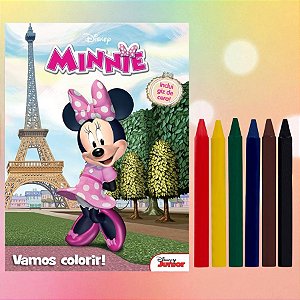 Kit Para Colorir Livro e Giz - Minnie Mouse - 1 unidade - Disney Original - Editora DCL