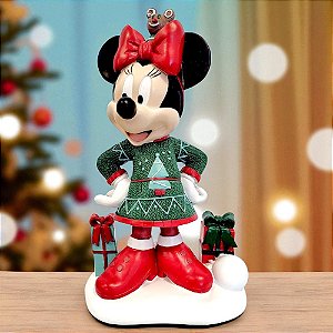 Enfeite de Natal - Minnie Mouse com Presentes - 34x19cm - 1 unidade - Disney Original - Cromus