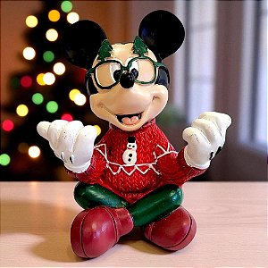 Enfeite de Natal - Mickey Mouse Sentada- 12x12cm - 1 unidade - Disney Original - Cromus