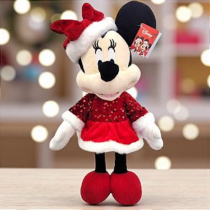 Pelúcia Decorativa de Natal - Minnie em Pé - Lanteloujas - 78cm - 1 unidade - Disney Original - Cromus