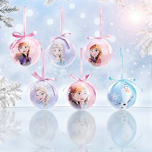 Kit Bola de Natal - Frozen - 6 cm - 6 unidades - Disney Original - Cromus