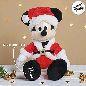 Pelúcia Mickey Mouse de Natal Personalizado - 45cm - 1 unidade - Disney Original - Cromus