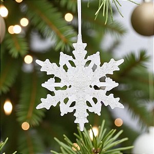 Enfeite Para Pendurar de Natal - Floco de Neve Cristal - 15,5x15,5x1cm - 1 unidade - Cromus - Rizzo