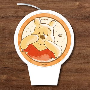 Vela Plana Adesivada - Ursinho Pooh - 6,5x8,5cm - 1 unidade - Festcolor
