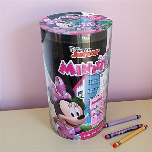Kit Para Colorir Livro e Giz em Tubo - Minnie Mouse - 1 unidade - Disney Original - Editora DCL