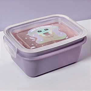 Marmita Hermética com Divisória - Grogu - Star Wars - 630ml - 1 unidade - Disney Original - Plasútil