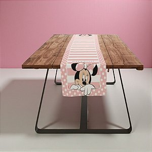 Trilho de Mesa - Minnie Mouse Rosa - 40cm x 200cm - 1 unidade - Disney Original - Regina