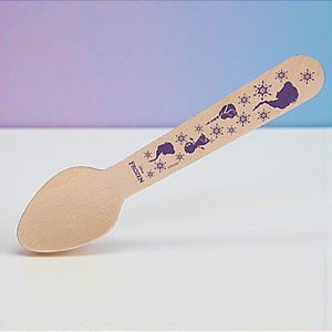 Colher de Madeira Frozen - 9cm - 8 unidades - Disney Original - Regina