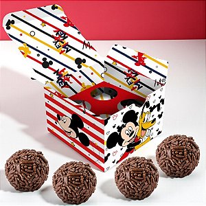 Caixa 4 Doces Quadrada - Mickey Mouse - 6x7,5x7,5cm - 10 unidades - Disney Original - Regina