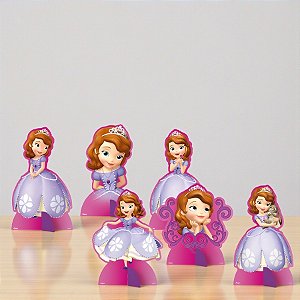 Decoração de Mesa - Sofia The First - 13x22x9cm - 6 unidades - Regina - Disney Original