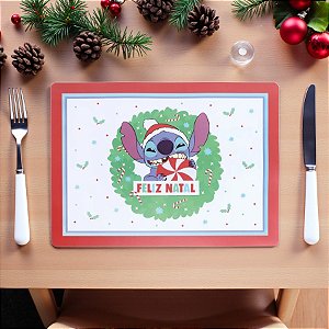 Jogo Americano - Natal Stitch - 46x33cm - 1 unidade - Disney Original - Cromus