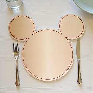 Jogo Americano - Natal Mickey - Dourado Fosco - 31x37cm - 1 unidade - Disney Original - Cromus