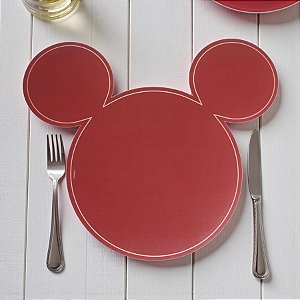 Jogo Americano - Natal Mickey - Vinho - 31x37cm - 1 unidade - Disney Original - Cromus