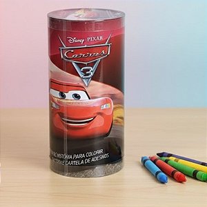 Kit Para Colorir Livro e Giz em Tubo - Carros - 1 unidade - Disney Original - Editora DCL