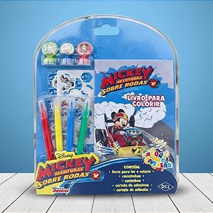 Kit Para Colorir Com Canetinha e Estêncil - Mickey Mouse - 10 Itens - 1 unidade - Disney Original - Editora DCL