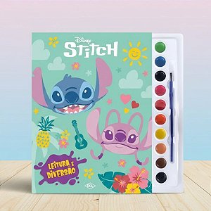 Kit Para Colorir Livro e Aquarela - Stitch - 1 unidade - Disney Original - Editora DCL