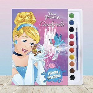 Kit Para Colorir Livro e Aquarela - Cinderela - 1 unidade - Disney Original - Editora DCL