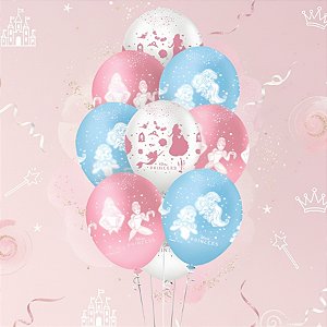 Balão de Látex - Jardim das Princesas - 12" 31cm - 10 unidades - Regina Festas - Rizzo