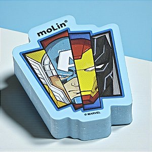 Borracha Escolar Vingadores - Azul - 4cm - Disney Original - 1 unidade - Molin
