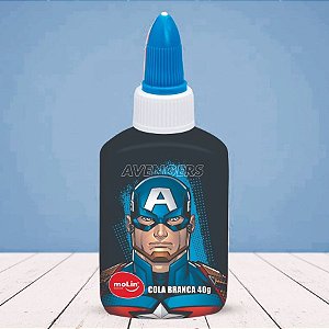 Cola Branca Capitão América - Vingadores - 40g - Disney Original - 1 unidade - Molin