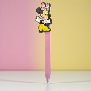 Caneta Minnie - Esferográfica Azul - Rosa Claro - Disney Original - 1 unidade - Molin