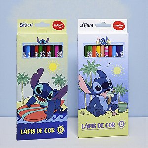 Lápis de Cor - Stitch - 12 Cores - Disney Original - 1 unidade - Molin