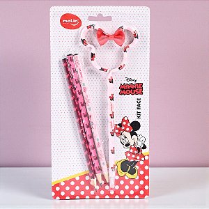 Kit Escolar - Minnie Mouse Rosa - 4 Itens - Disney Original - 1 unidade - Molin