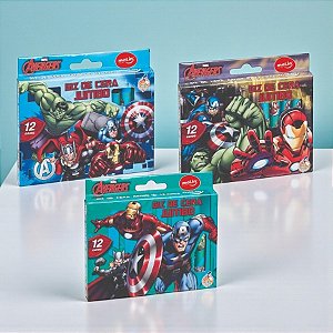 Giz de Cera Vingadores - Jumbo - 12 Cores - Disney Original - 1 unidade - Molin