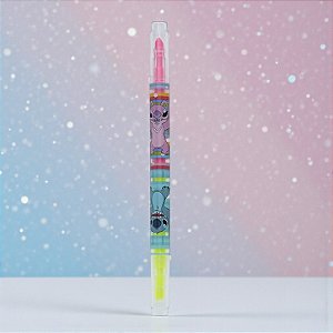 Marcador Stitch Fluorescente - 2 Pontas - Disney Original - 1 unidade - Molin